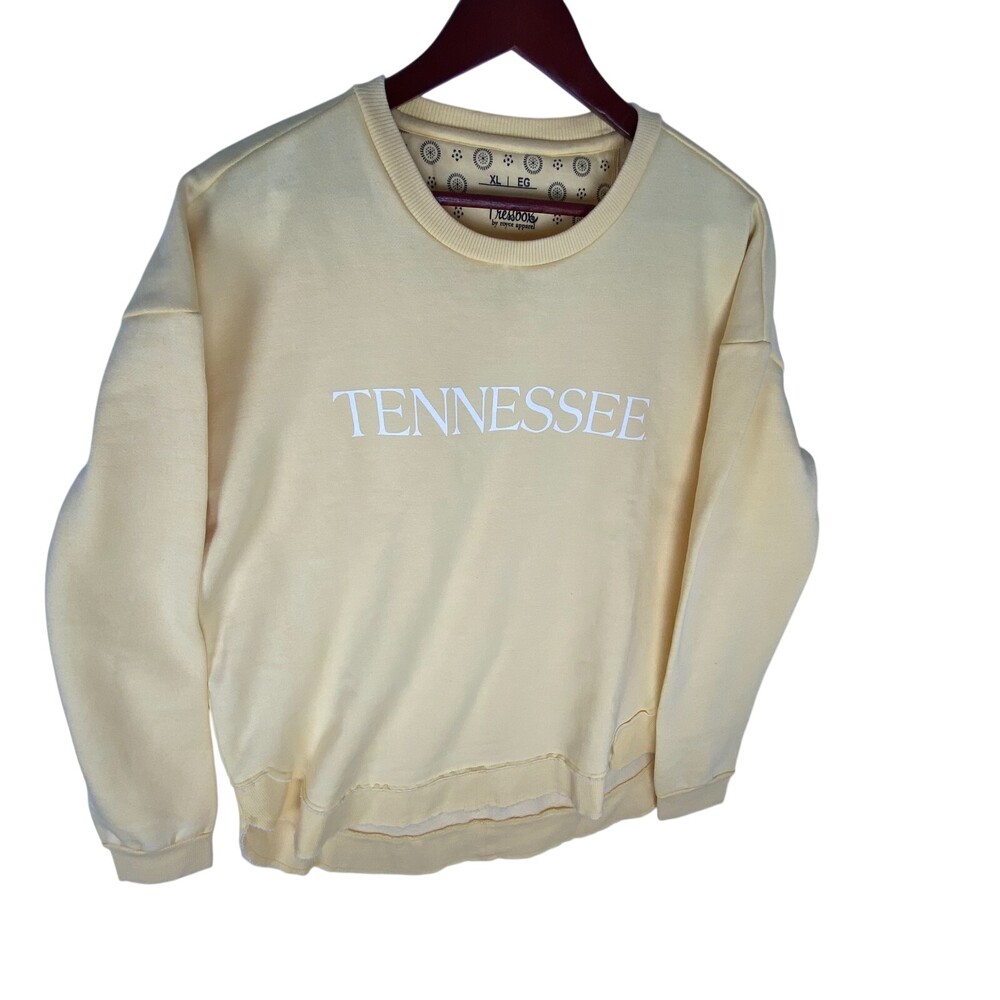 Women's Tennessee Volunteers Vols UT Comfy Cord Pullover Sweatshirt Yellow Sz XL